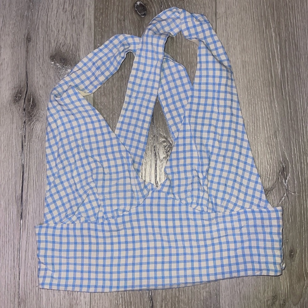 LA hearts small plaid top